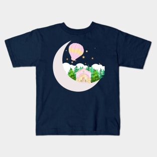 Moon cabin woods house - Fantasy Kids T-Shirt